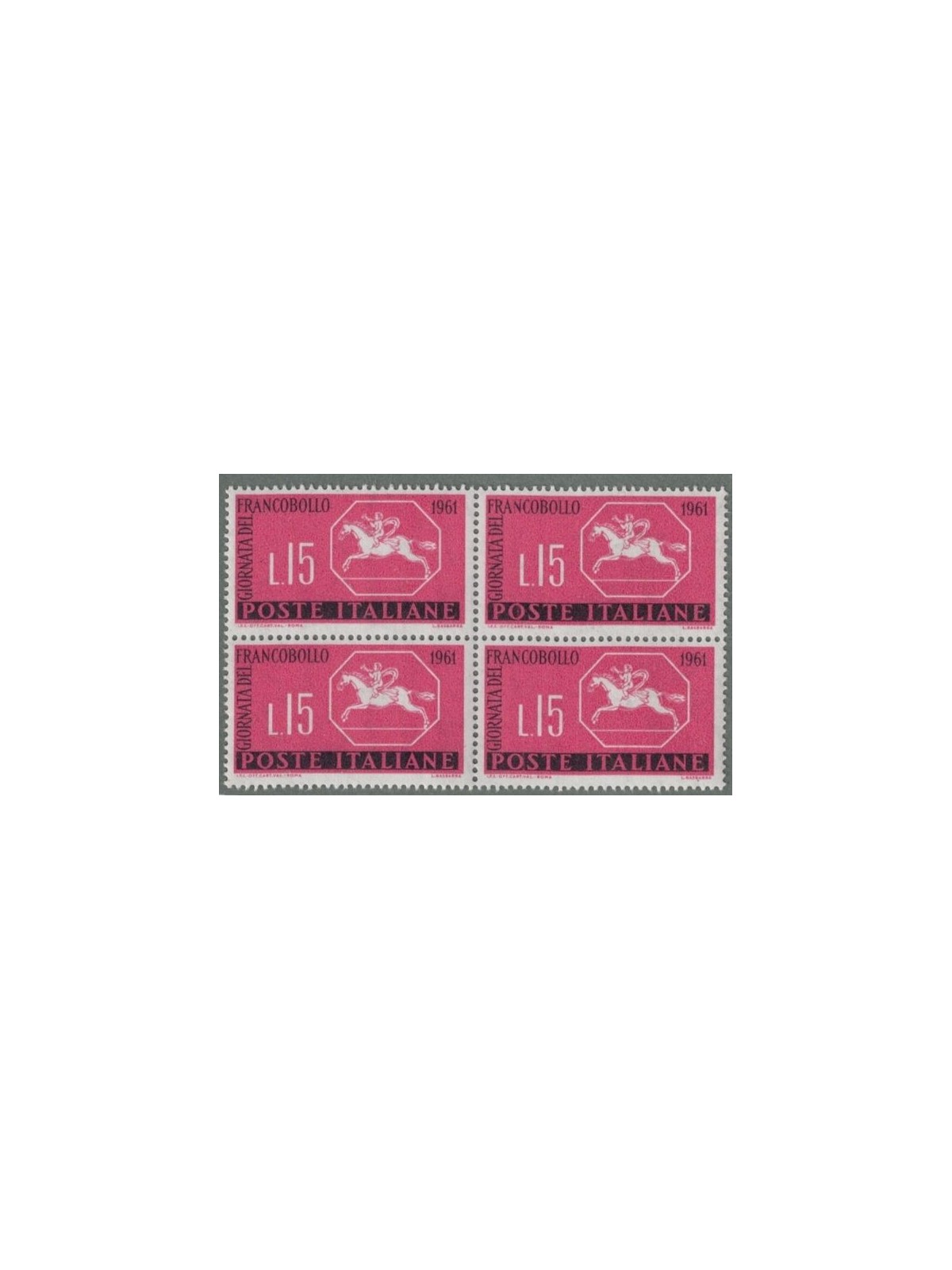 ITALY 1961 Stamp Day in block of four MNH**