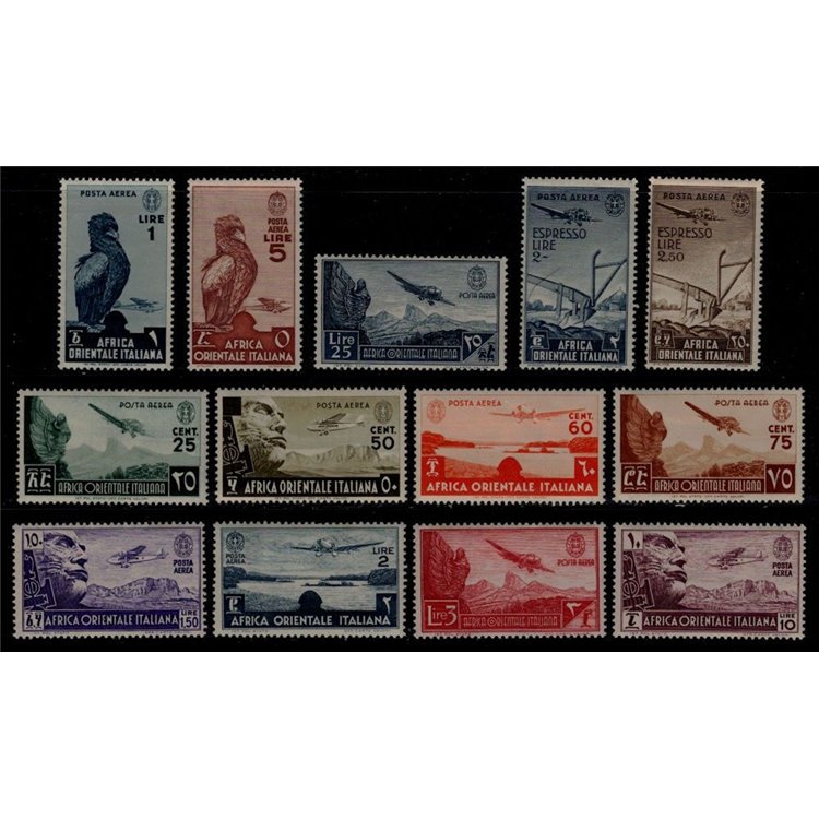 ITALIAN EAST AFRICA 1938 Pictorial series (airmail) 13v MH*
