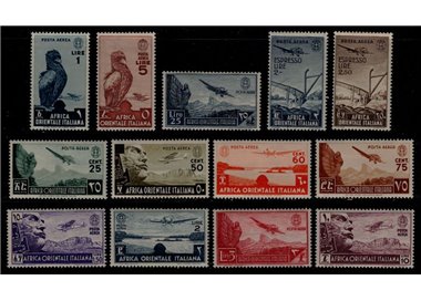 AFRICA ORIENTALE ITALIANA 1938 Serie pittorica (posta aerea) 13v MH*