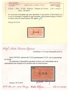 ITALIA RSI 1944 Espresso ₤ 2,50 (Verona) MNH** ©