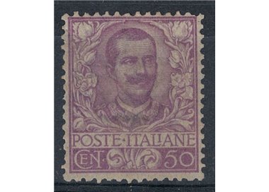 ITALY KINGDOM 1901 Floral 50c mauve MH* © (Luxury)