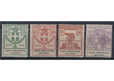 ITALY KINGDOM 1924 Semi-state institutions, libraries Bologna 4v MH*