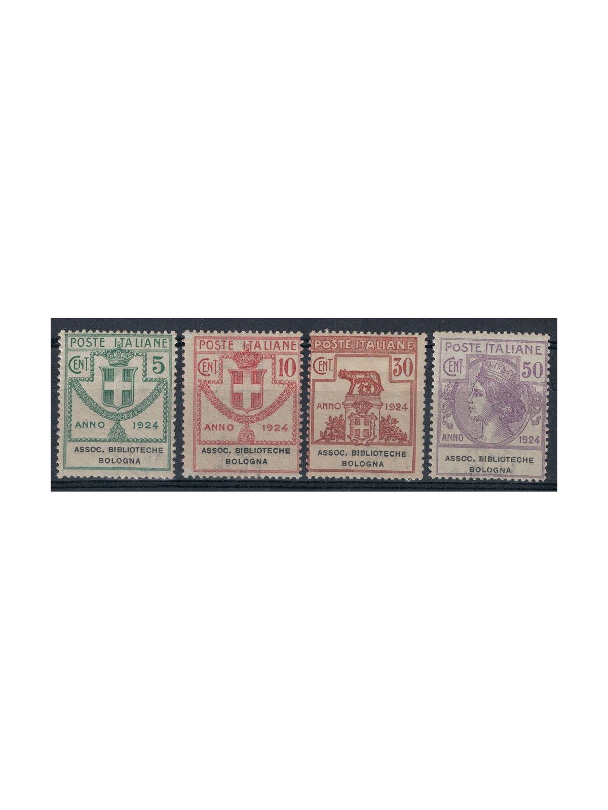 ITALY KINGDOM 1924 Semi-state institutions, libraries Bologna 4v MH*