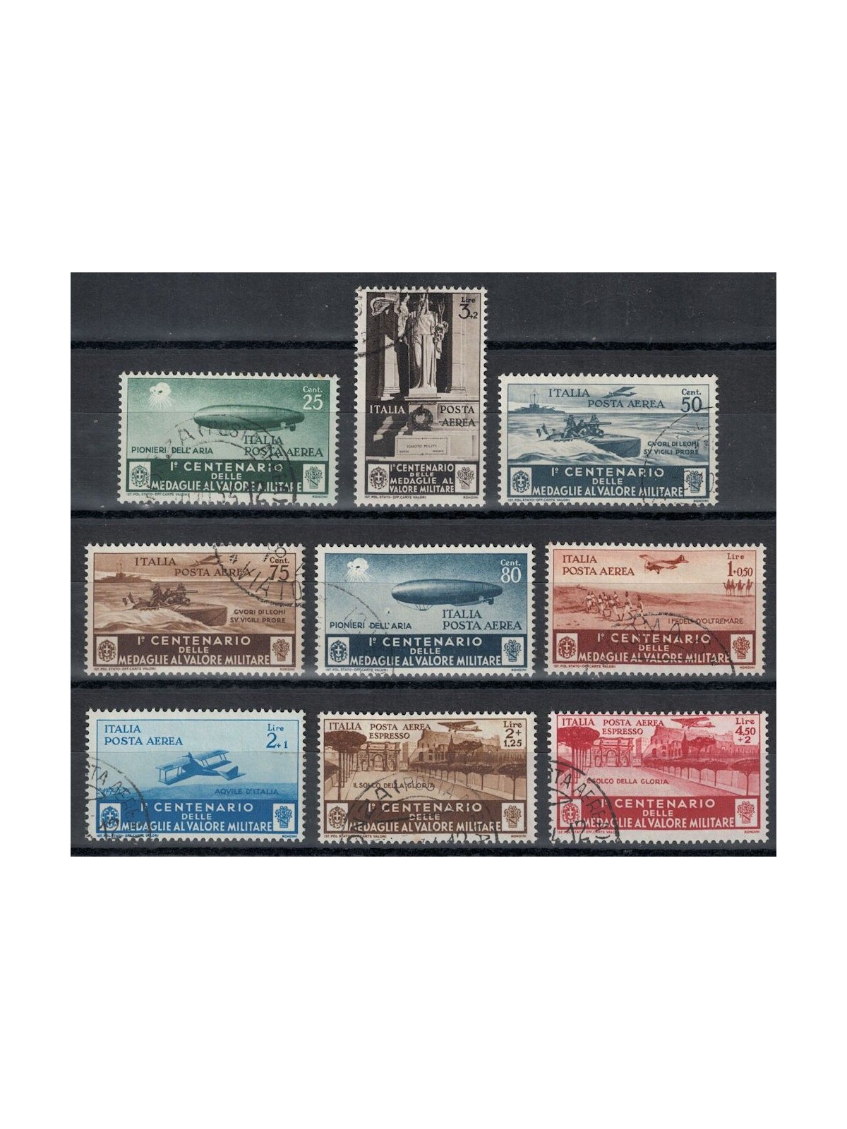 ITALY KINGDOM 1934 Medals of Valor (airmail) 9v us
