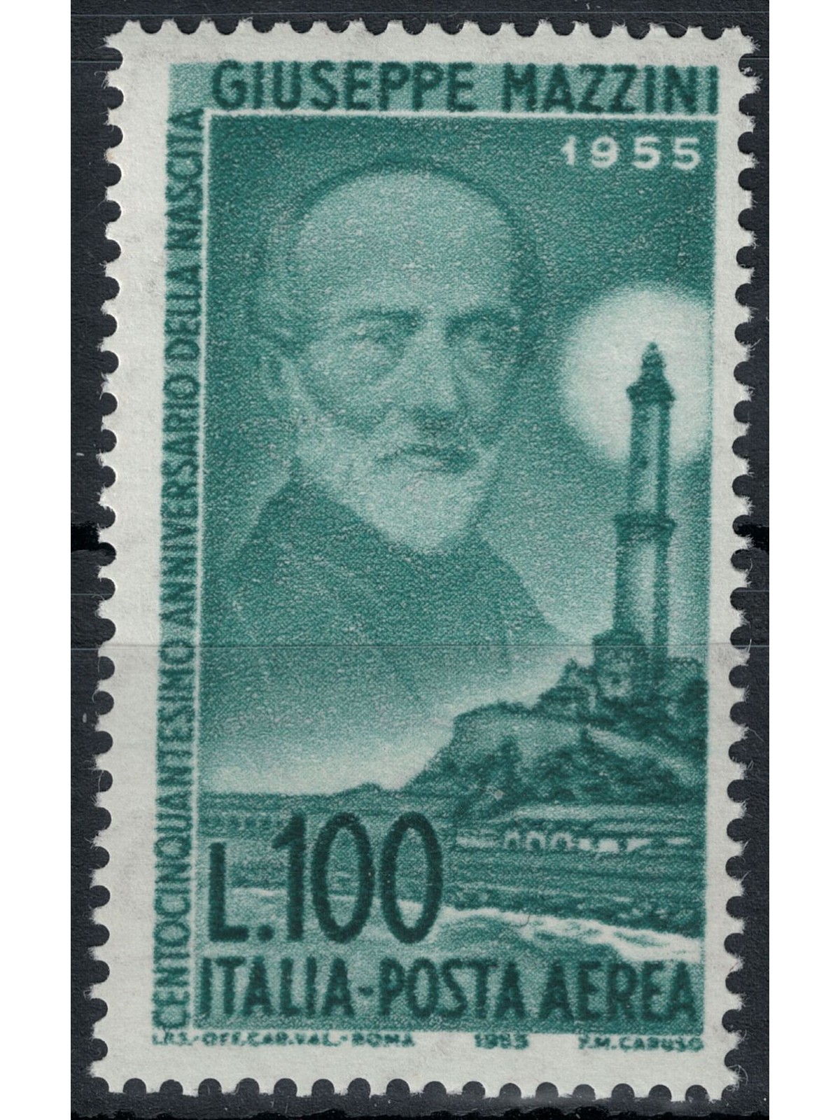 ITALY 1955 Giuseppe Mazzini (airmail) MNH**