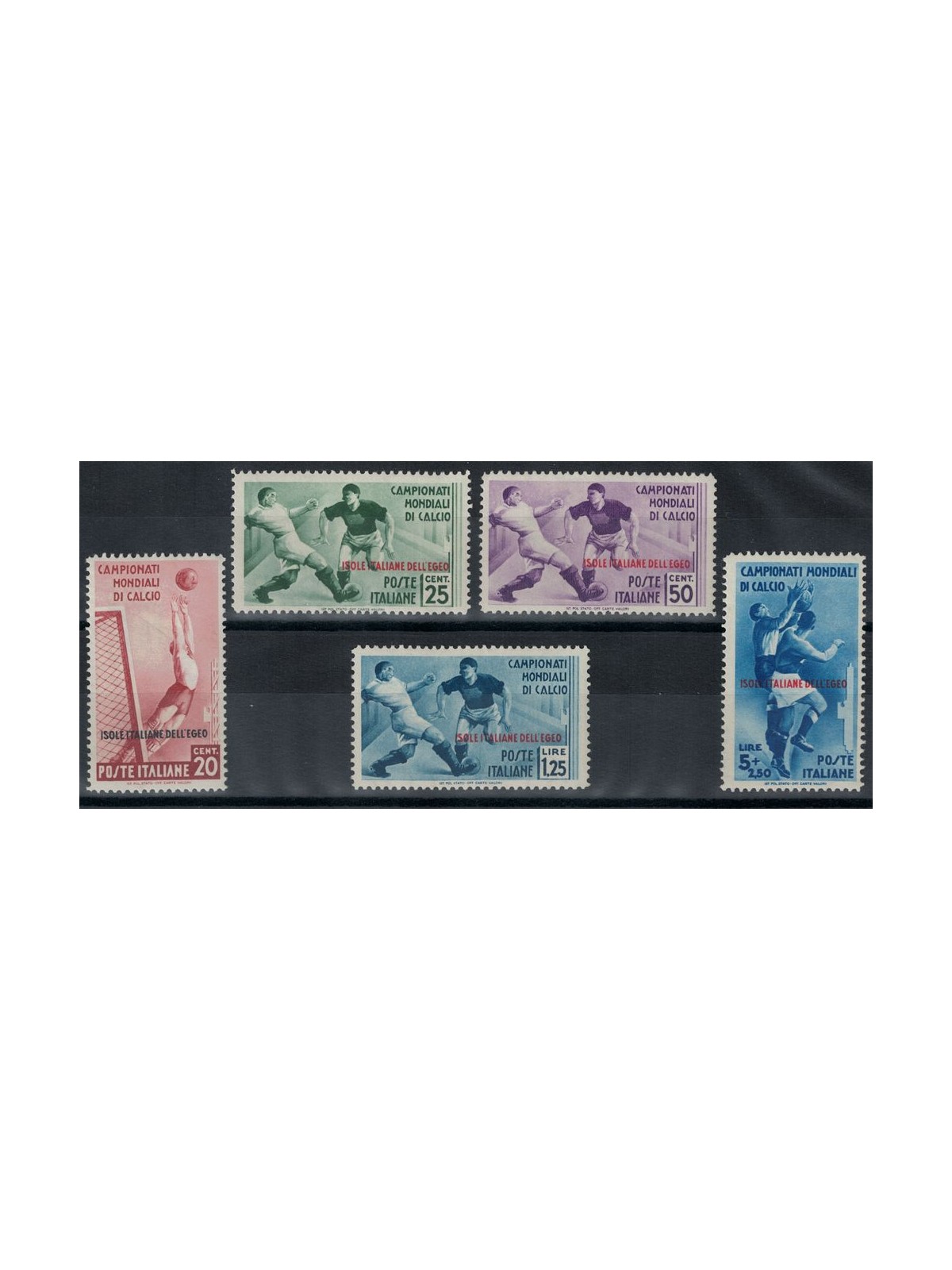 EGEO 1934 Campionati mondiali di calcio 5v MH*