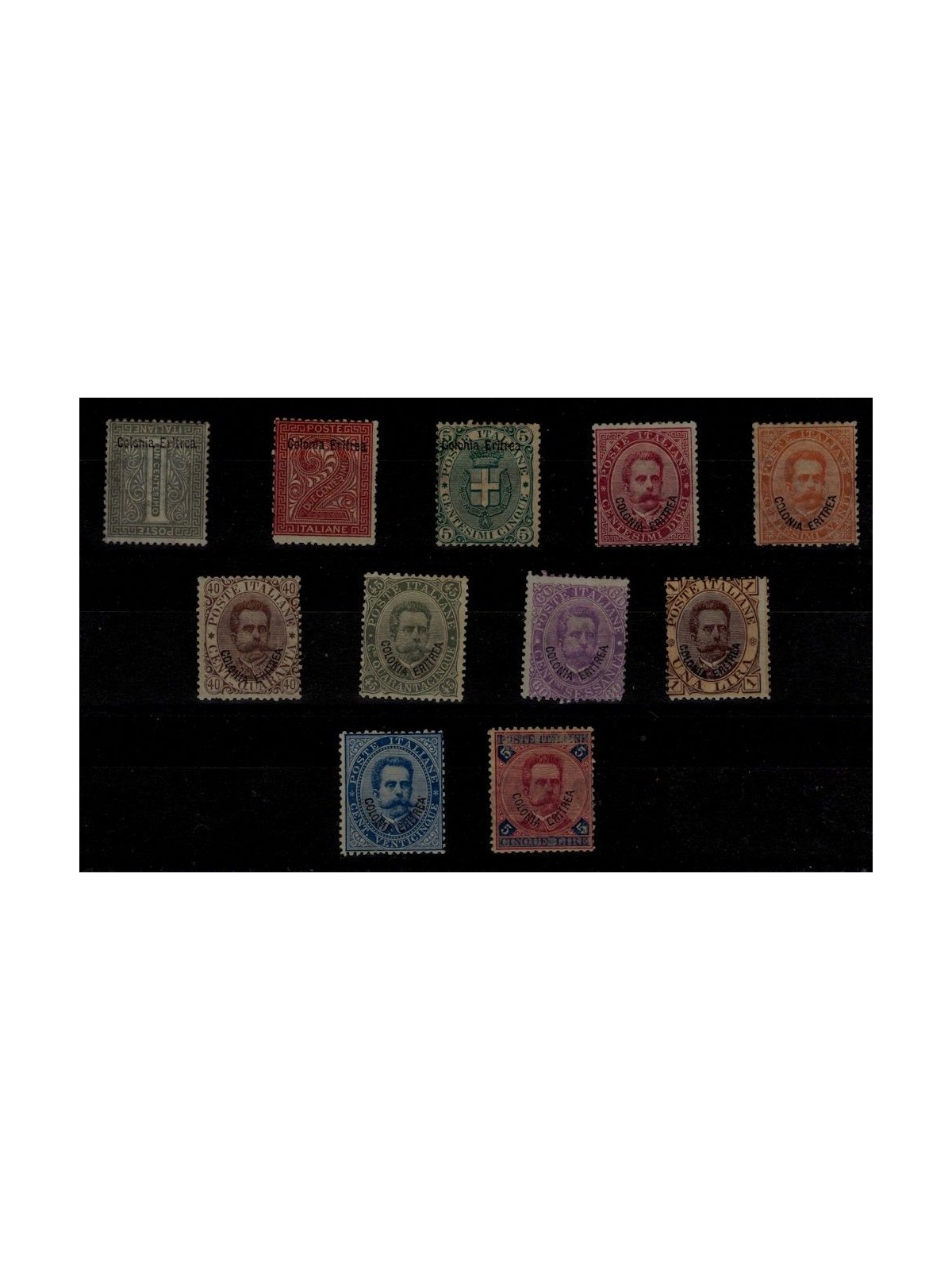 ERITREA 1893 Ordinary series 11v MH* ©