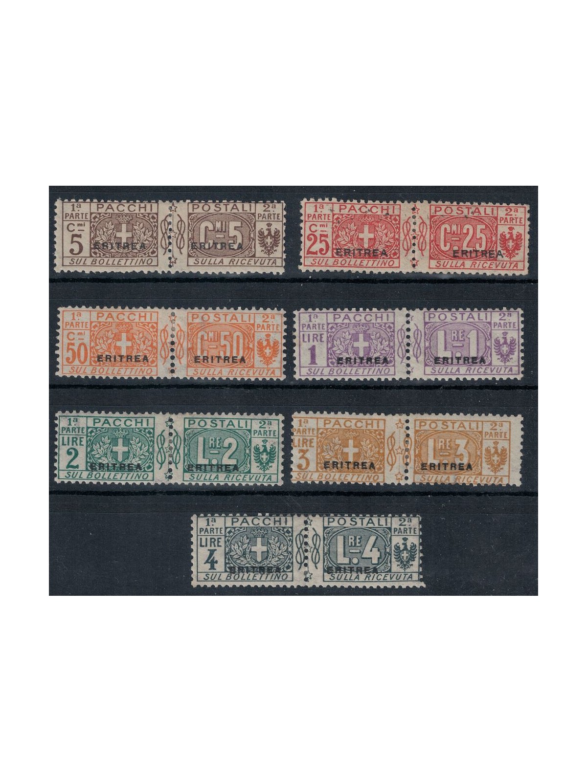 ERITREA 1916 Pacchi postali 7v MH*