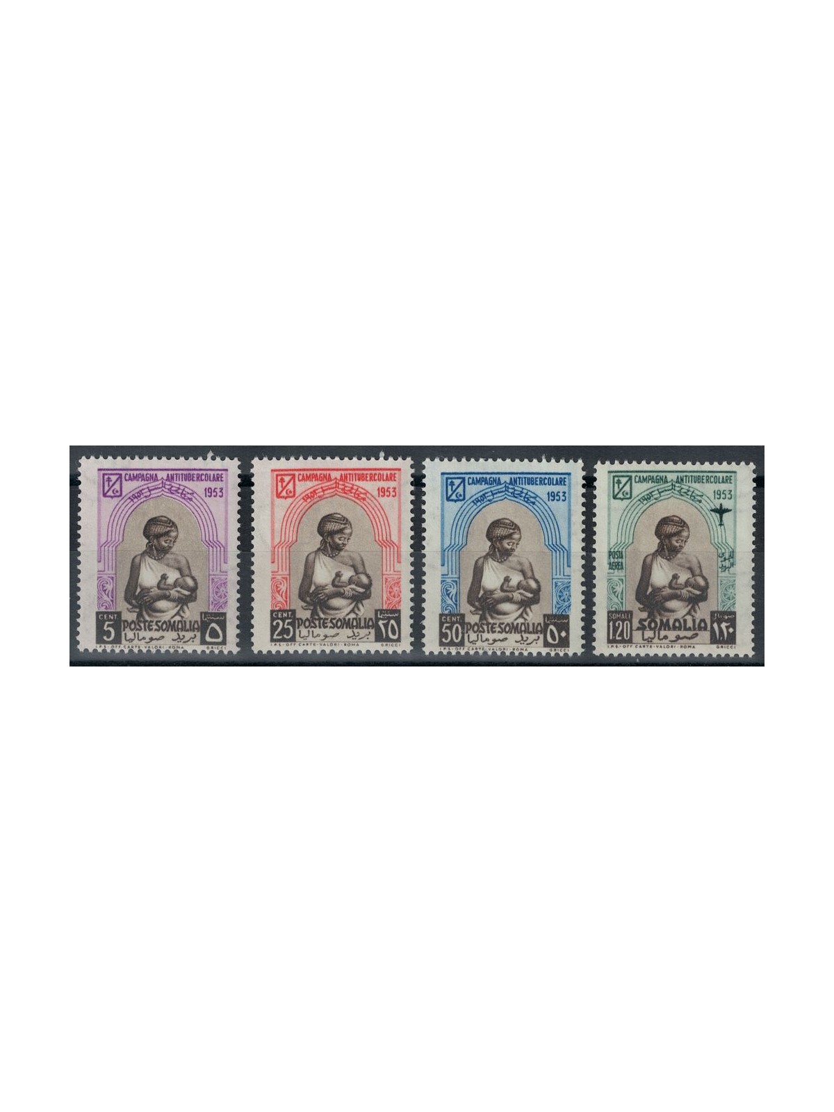 SOMALIA AFIS 1953 First Anti-Tuberculosis Campaign 4v MNH**