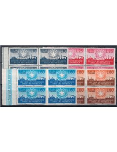 ITALY 1956 Anniversary of the Republic in block of four 4v MNH**