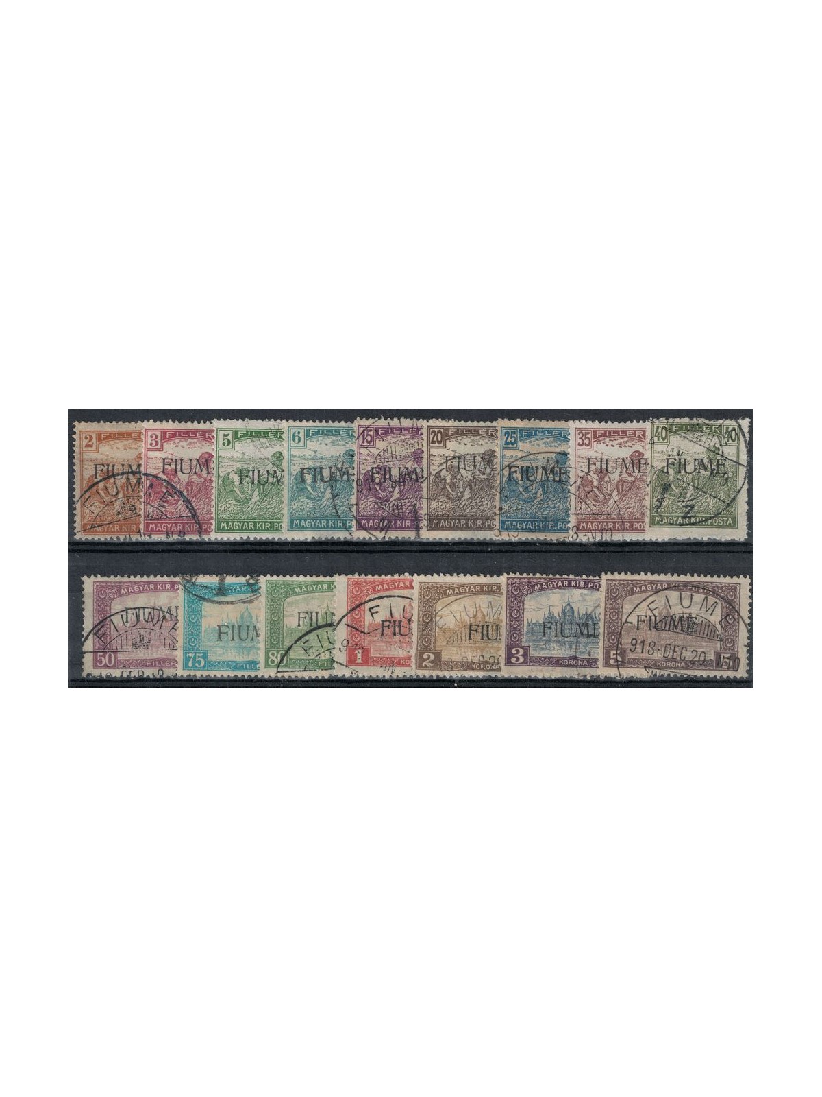 FIUME 1918-19 Mietitori e veduta 16v us