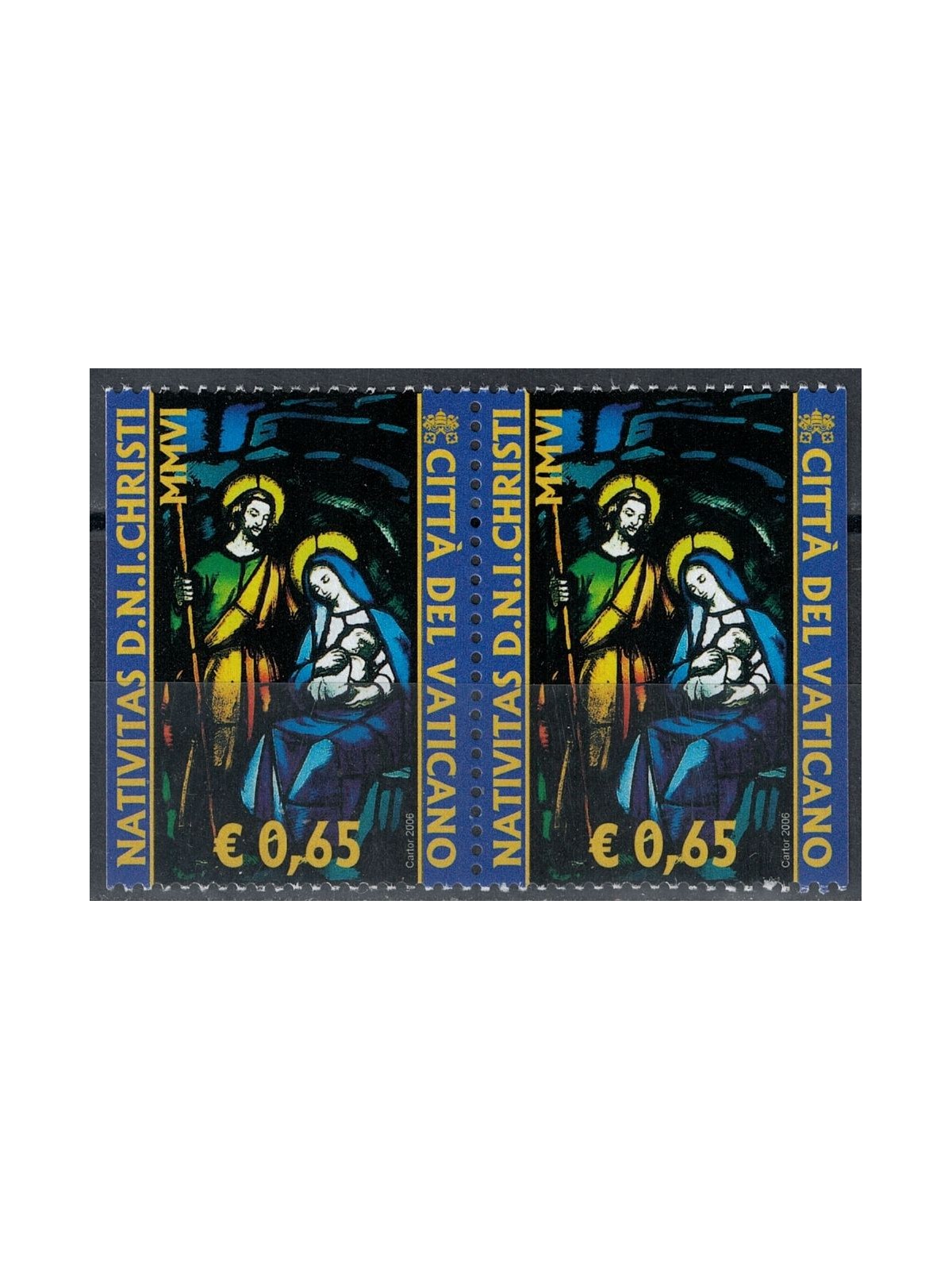 VATICANO 2006 Natale da libretto 2v MNH**