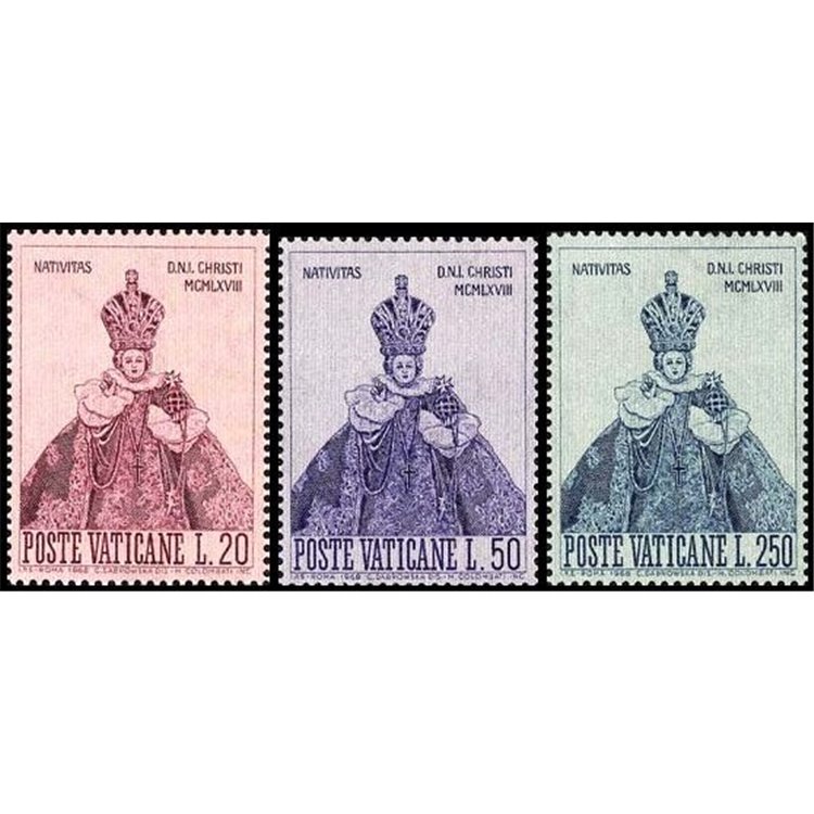 VATICAN 1968 Christmas 3v MNH**