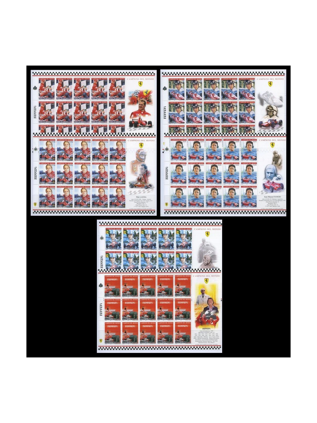 SAN MARINO 2005 Omaggio alla Ferrari 6 MF MNH**