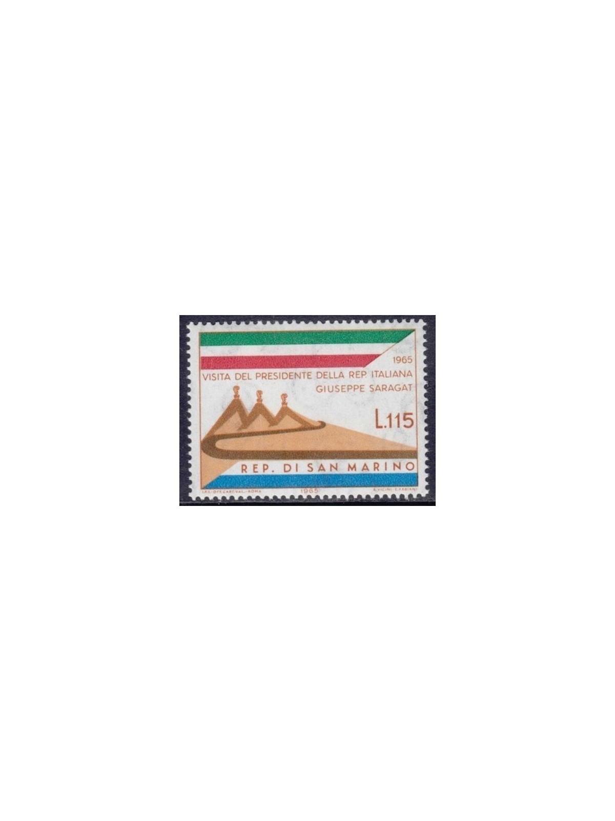SAN MARINO 1965 Visit of President Saragat MNH**