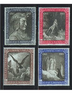 SAN MARINO 1965 Dante Alighieri 4v MNH**