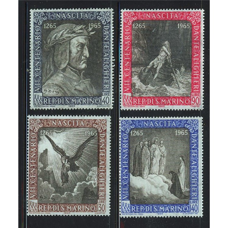 SAN MARINO 1965 Dante Alighieri 4v MNH**