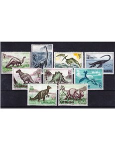 SAN MARINO 1965 Animali della preistoria 9v MNH**