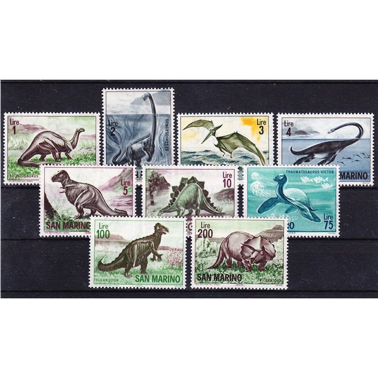 SAN MARINO 1965 Prehistoric Animals 9v MNH**