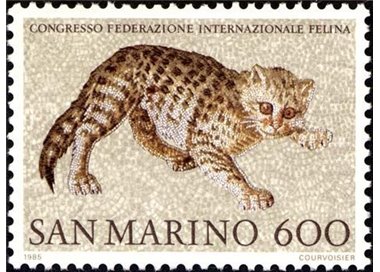SAN MARINO 1985 International Feline Federation MNH**