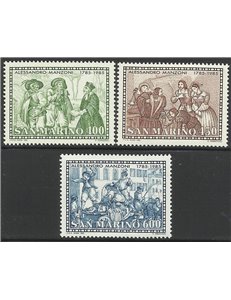 SAN MARINO 1985 Alessandro Manzoni 3v MNH**