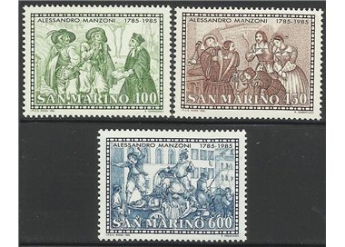 SAN MARINO 1985 Alessandro Manzoni 3v MNH**