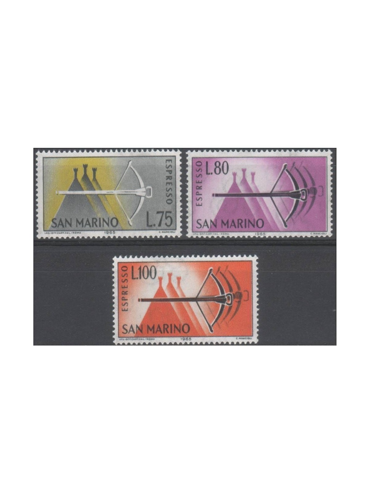 SAN MARINO 1966 Express trains 3v MNH**