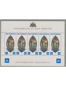 SAN MARINO 1977 Centenario del francobollo BF MNH**