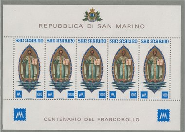 SAN MARINO 1977 Centenary of the s/s stamp MNH**