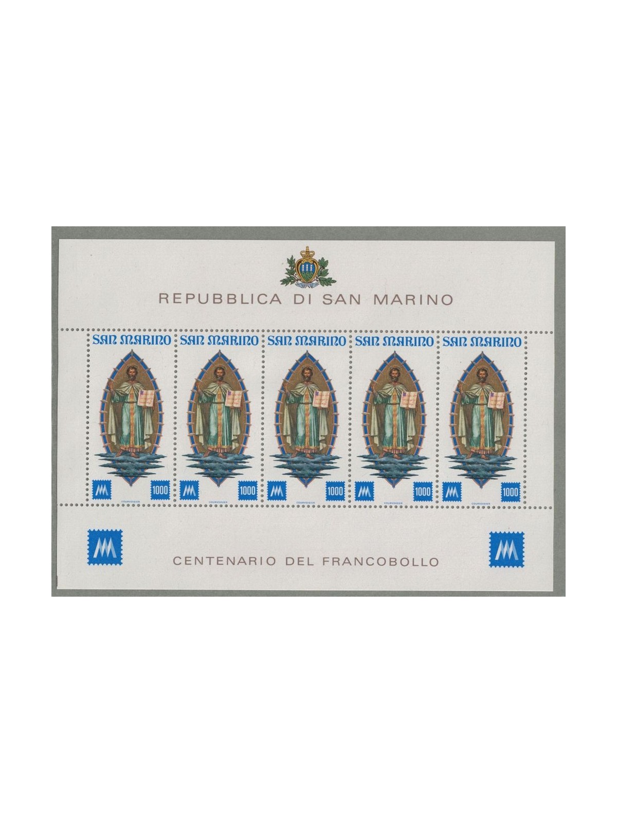 SAN MARINO 1977 Centenary of the s/s stamp MNH**