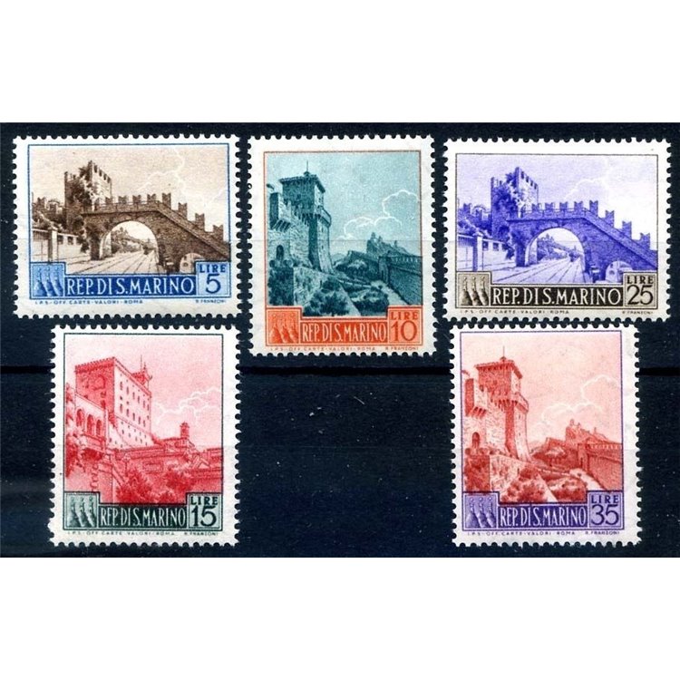 SAN MARINO 1955 Vedute 5v MNH**