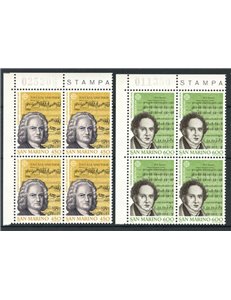 SAN MARINO 1985 Europa 2v in quartina MNH**