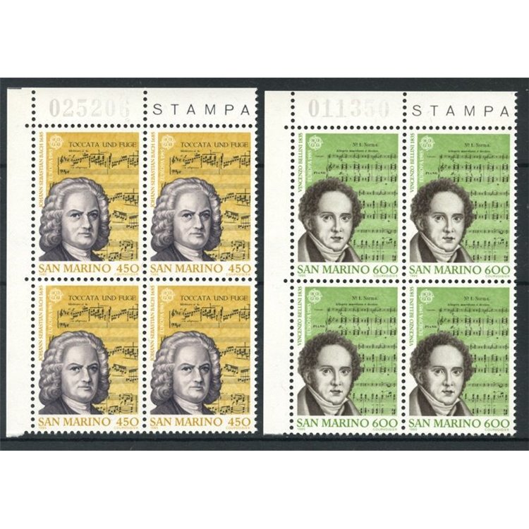 SAN MARINO 1985 Europa 2v in quartina MNH**