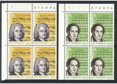 SAN MARINO 1985 Europe 2v in block of four MNH**