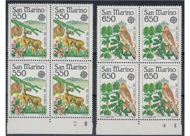 SAN MARINO 1986 Europa 2v in quartina MNH**