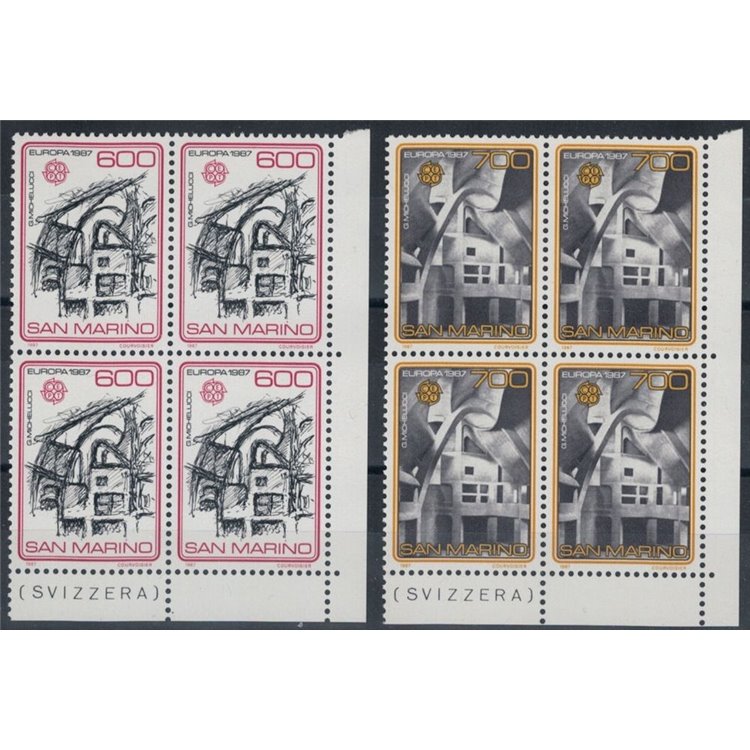 SAN MARINO 1987 Europe 2v in block of four MNH**