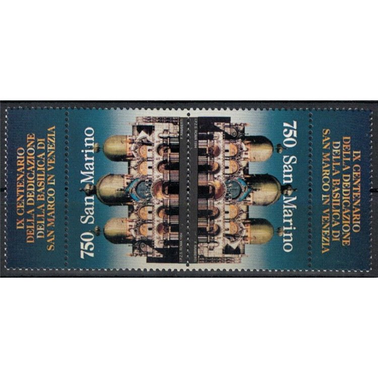 SAN MARINO 1994 Basilica of San Marco téte-béche 2v MNH**