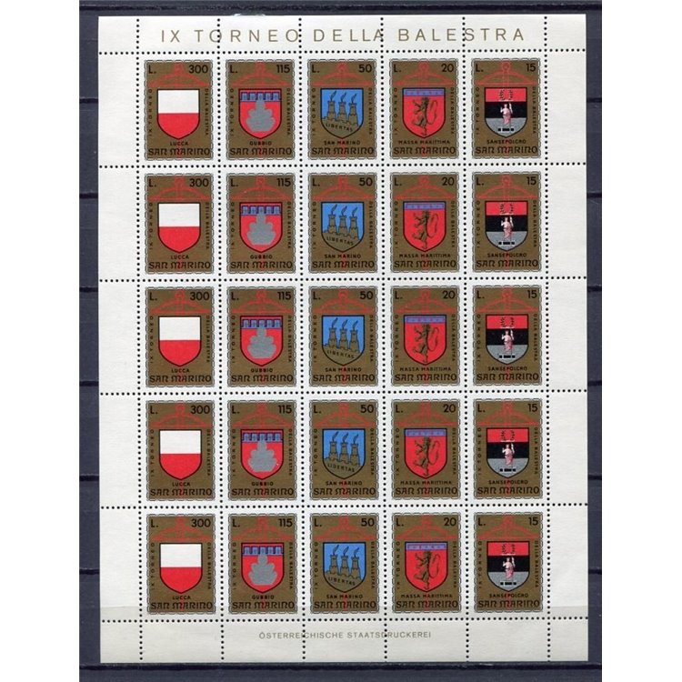 SAN MARINO 1974 Torneo della balestra MF MNH**