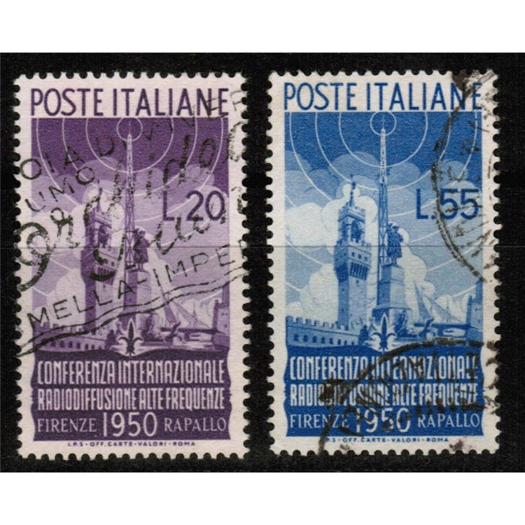 ITALIA 1950 Radiodiffusione 2v us