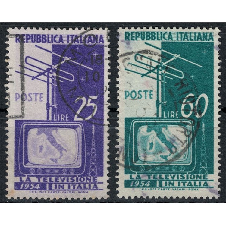 ITALY 1954 National Television 2v us