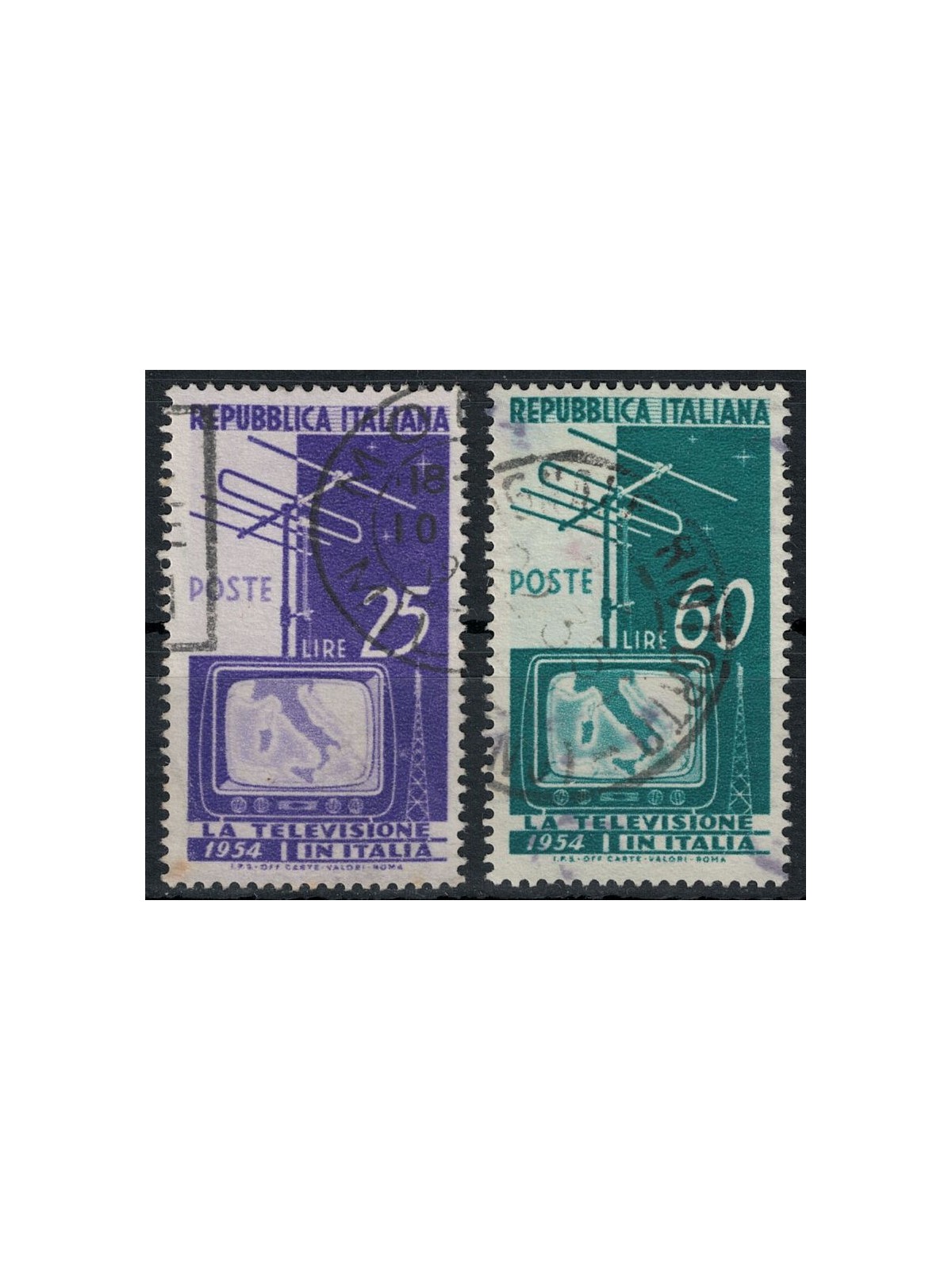 ITALY 1954 National Television 2v us