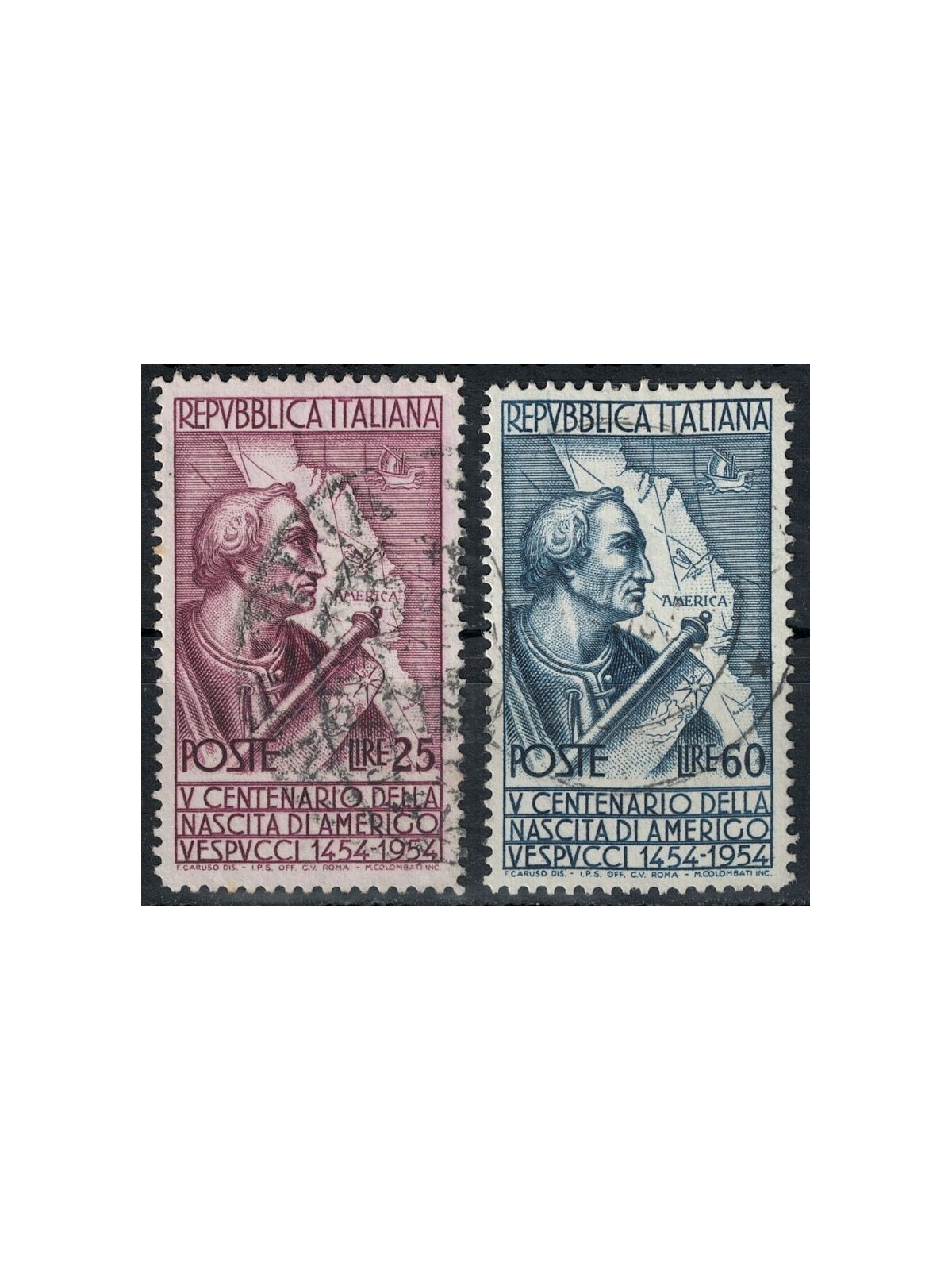 ITALY 1954 Amerigo Vespucci 2v us