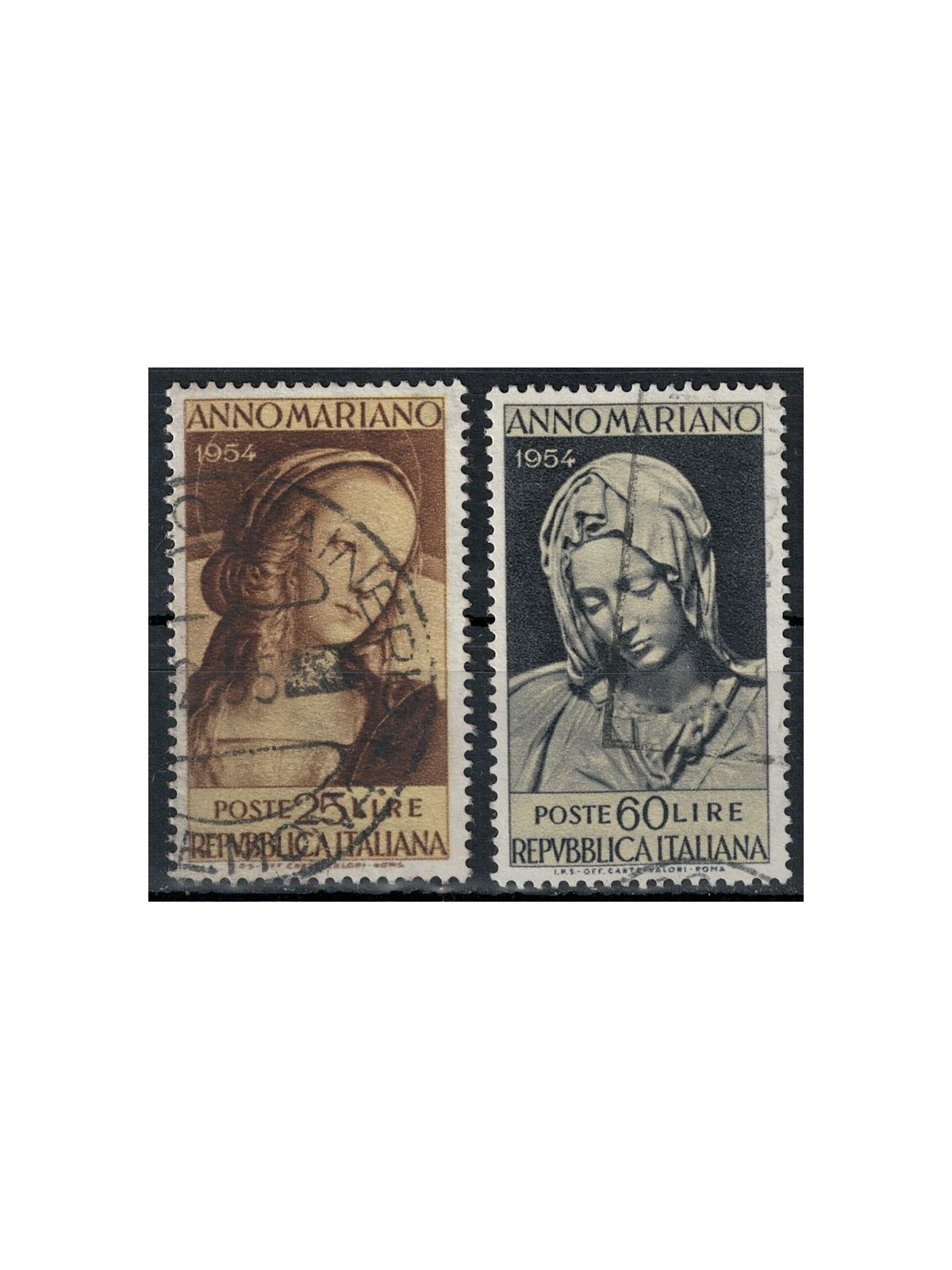 ITALY 1954 Marian Year 2v us