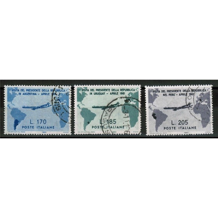 ITALIA 1961 Viaggi del Presidente Gronchi 3v us
