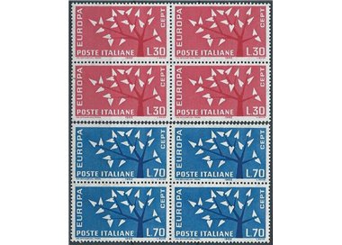 ITALY 1962 Europe 2v in blocks of four MNH**