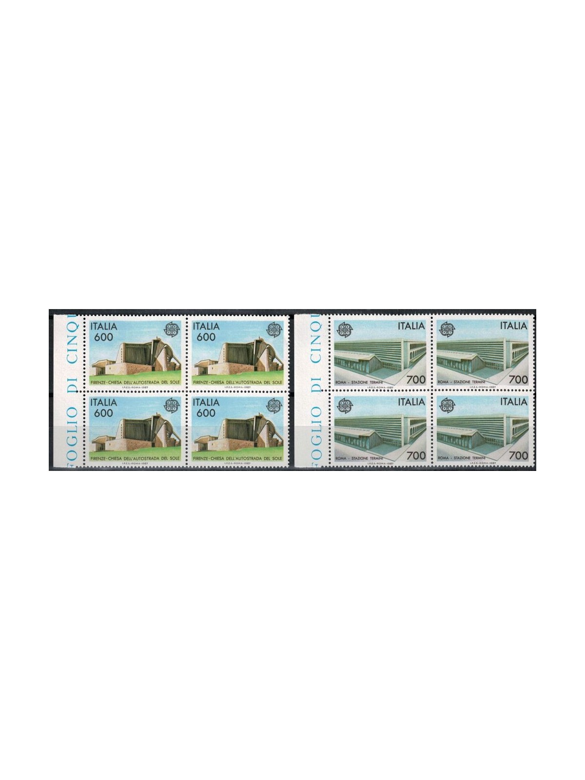 ITALY 1987 Europe 2v in block of four MNH**