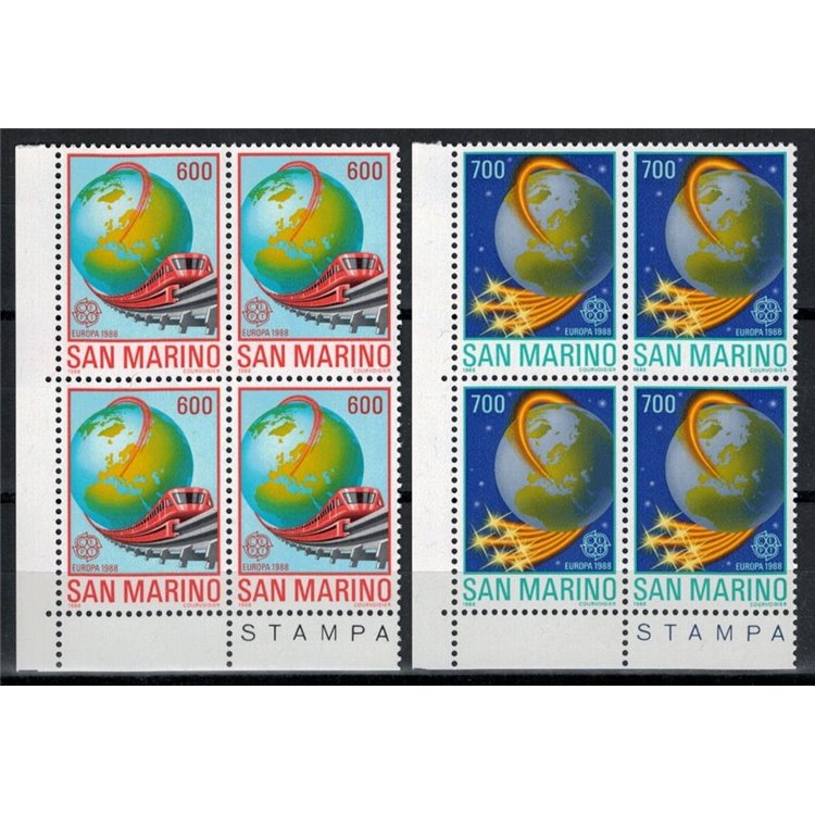 SAN MARINO 1988 Europa 2v in quartine MNH**