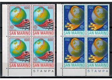 SAN MARINO 1988 Europe 2v in blocks of four MNH**