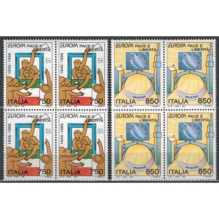 ITALIA 1995 Europa 2v in quartine MNH**
