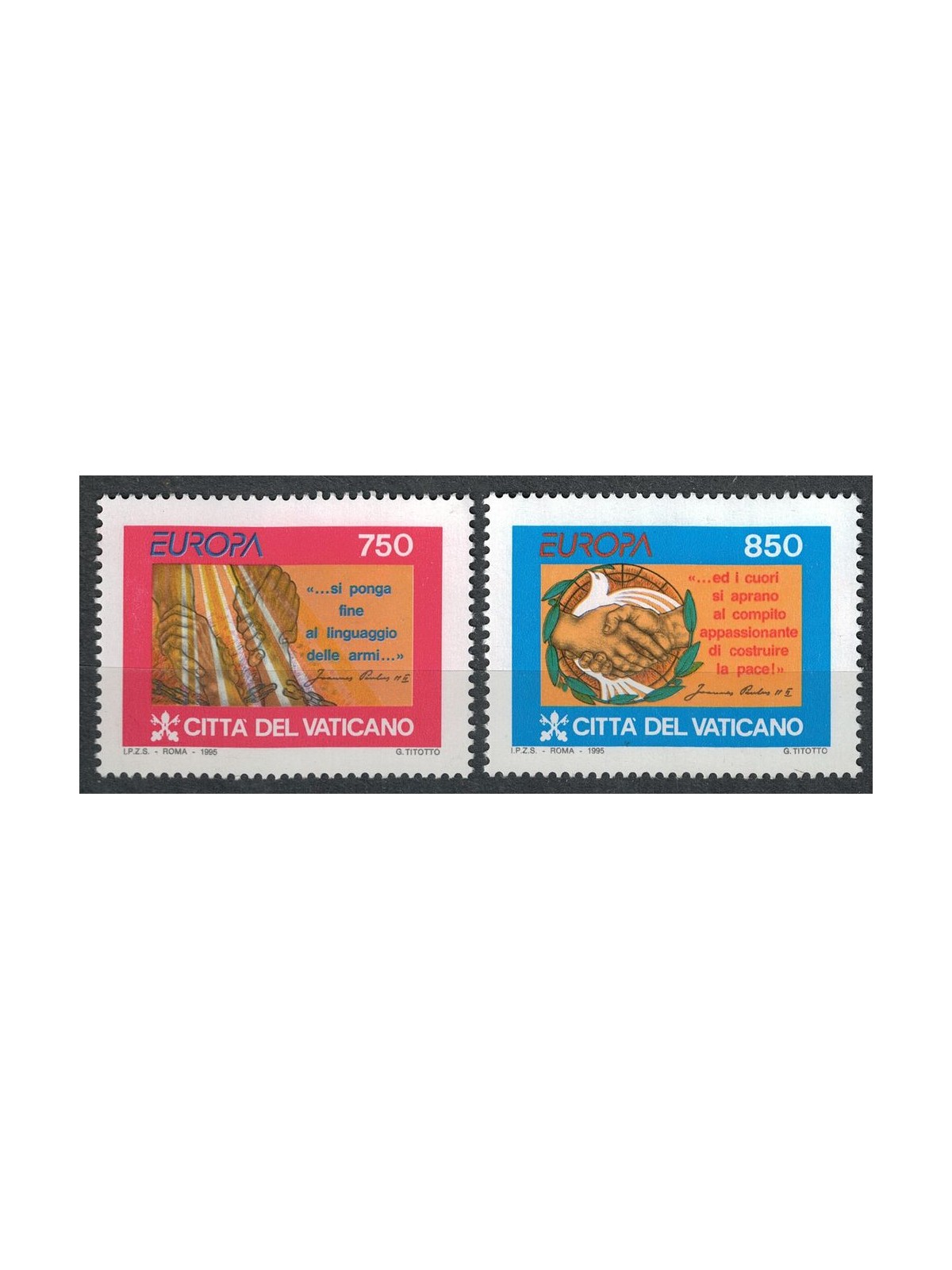 VATICAN 1995 Europe 2v MNH**